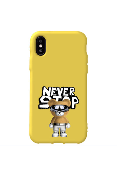 Other Apple iPhone Xs Max Never stop Yellow Colored Silicone TPU Θήκη