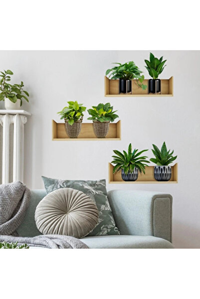 shopwave Adhesive Sticker with Shelf Plant Design 20*30 cm Set of 3 (5047)