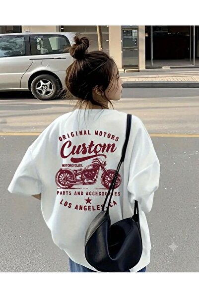 LELVANİ Unisex Custom Motor Printed Casual Digital Printed T-Shirt