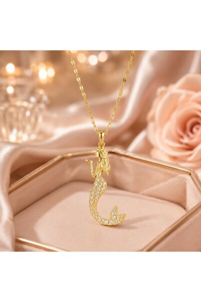 Liacharm Gold Color Zircon Stone Mermaid Necklace - Minimalist Design Stylish...