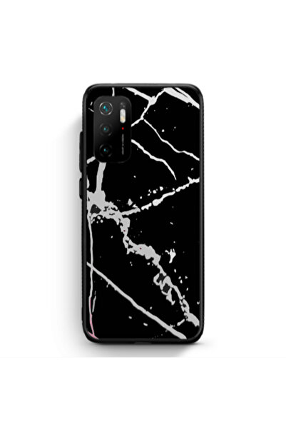 Other Xiaomi Poco M3 Pro Marble Cream Cracks Black Glossy Θήκη