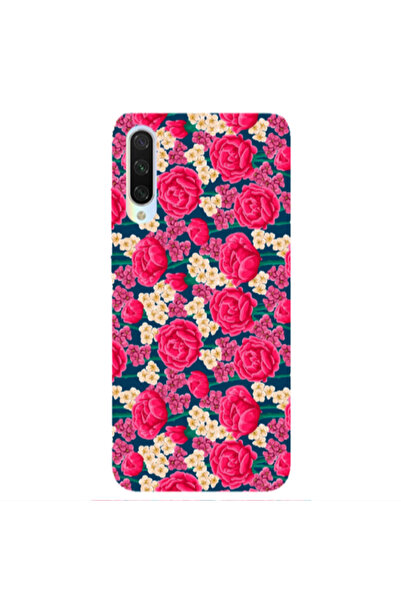Other Xiaomi Mi 9 Lite Red and pink Flowers Transparent Silicone TPU Θήκη