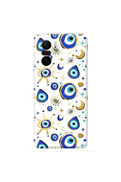 Other Xiaomi Poco F3 Gold evil eye beads Transparent Silicone TPU Θήκη