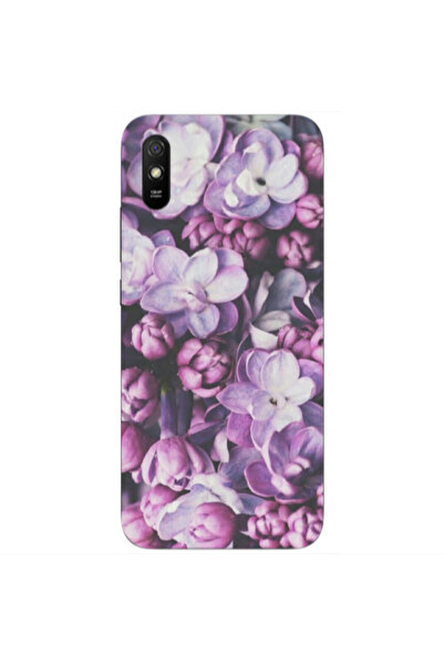 Other Xiaomi Redmi 9A Purple Flowers Transparent Silicone TPU Θήκη