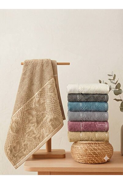 ŞENER HOME 6-Pack Plane Partial Velvet Hand & Face Towels 50X90Cm.