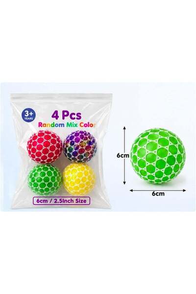Generic Color Changing Mesh Squishy Stress Balls–4 Pcs Sensory Squishy Mesh F...