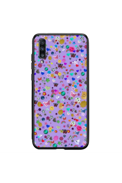 Other Samsung A70 Stars and Rainbow Black Glossy Θήκη