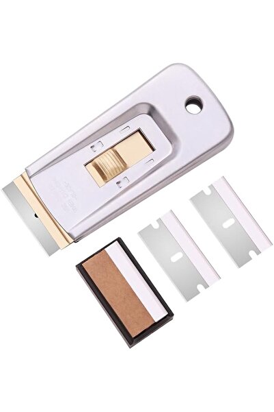 Arabest 6-Piece Razor Scraper Kit, 1 Stainless Steel Scraper + 5 Replacement ...