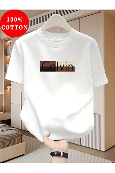 BASEPULSE قميص رجالي 100% قطن، قميص كاجوال برقبة مستديرة وتصميم مطبوع بالحروف...