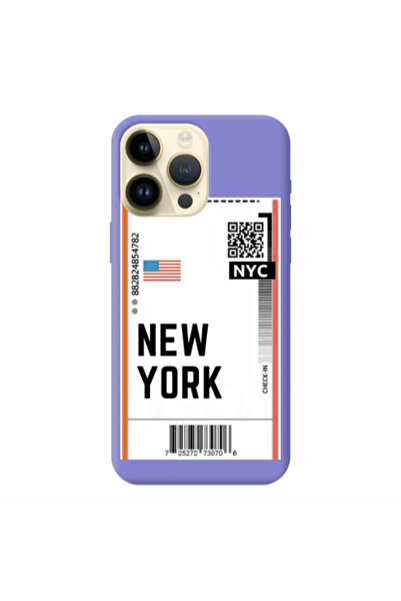 Other Apple iPhone 13 Pro Max New York NYC Purple Colored Silicone TPU Θήκη