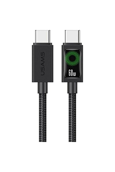 Usams Cablu USB-C la USB-C U92 60W 1.2m Negru