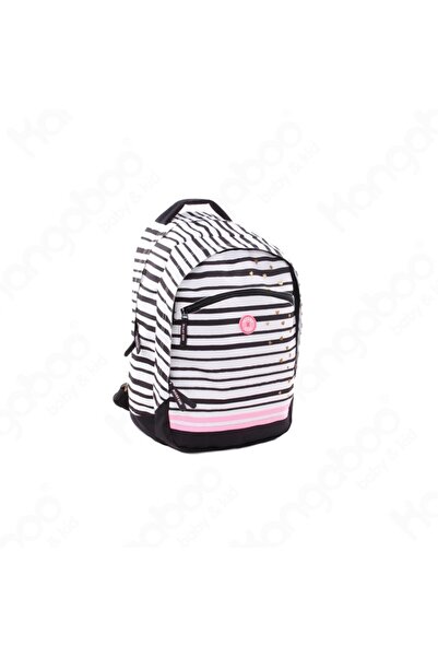 Vadobag Rucsac alb de fete cu dungi negre - Milky Kiss
