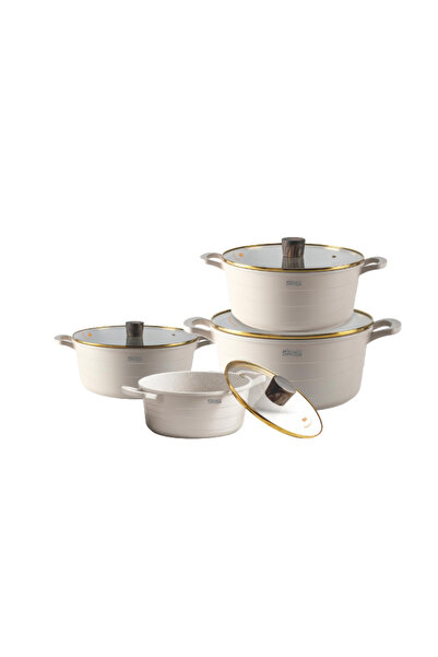 DSP Set premium de 16 piese de vase din aluminiu turnat, antiaderent, compati...