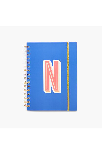 Lifestyle Initial N Print Notebook with Spiral Binding - 80 Pages