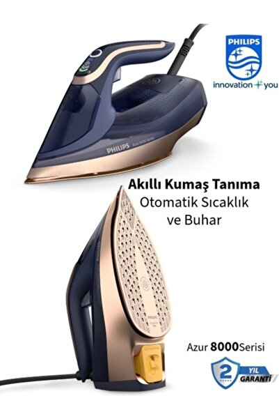 Philips Azur 8000 Serisi 3000W Güçlü Buharlı Ütü, Optimaltemp Teknolojisi ile...