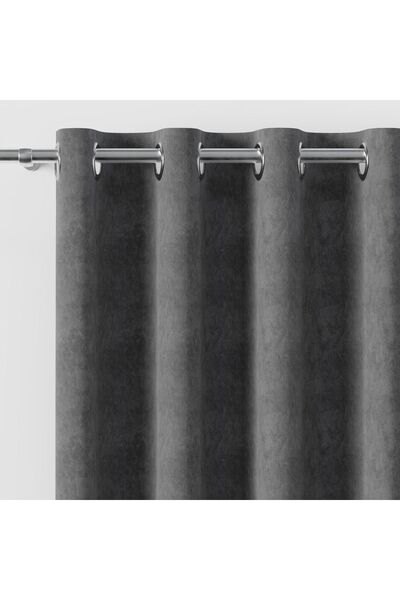 Milas Draperie din catifea gri cu inele 140x260 cm