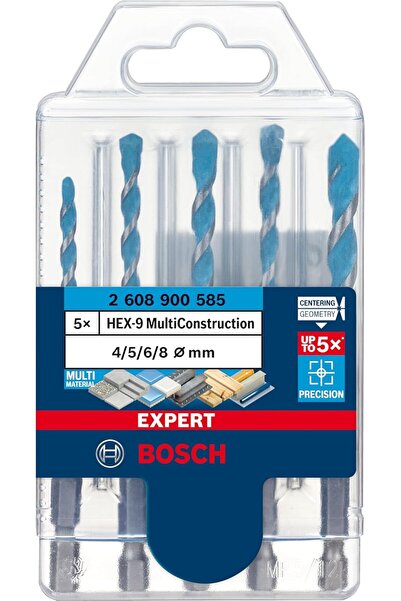 Bosch Professional Accessories 5x Expert Hex-9 Multiconstruction Delme Ucu Se...