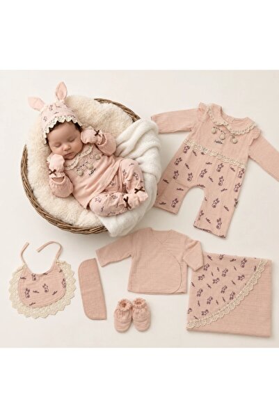 BYS BABY FASHION طقم ملابس قطنية موسلين موسمي 10 قطع لحديثي الولادة من البنات...