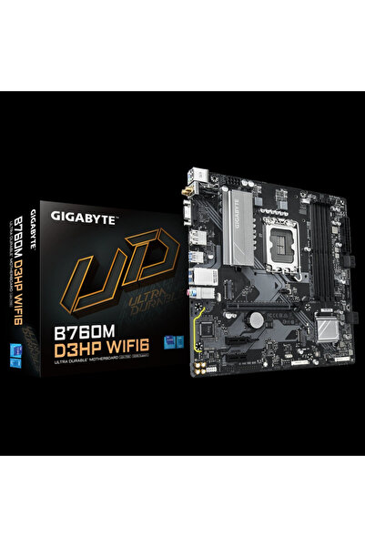 Gigabyte B760m D3hp Wıfı6, 4xddr5, 2xm.2, Dp, Hdmı, Vga, Wi-fi 6e, Bluetooth V5.3, 12-13.14.nesil, L