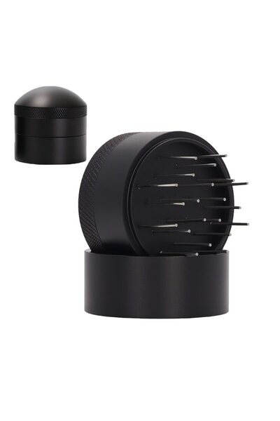 YBOSHOP Espresso coffee distributor 53 mm, stainless steel, black, adjustable...
