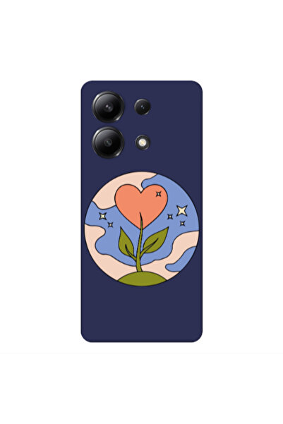 Other Xiaomi Redmi Note 13 4G Hearted Flower Dark blue Colored Silicone TPU Θήκη
