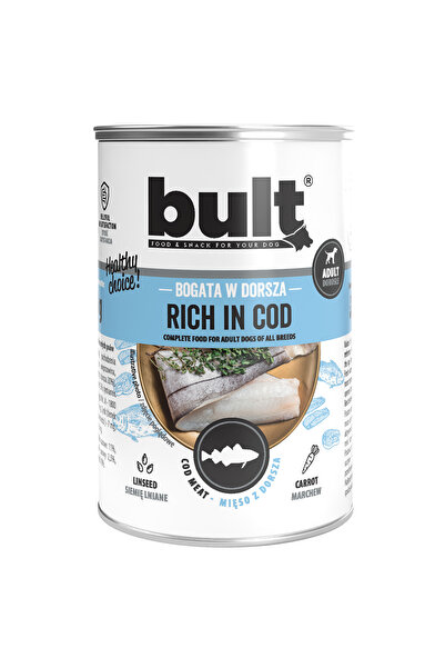 Bult Hrană umedă completă pentru câini, bogată în cod, conservă 400g