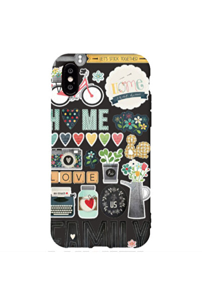 Other Apple iPhone Xs Family love home Black Colored Silicone TPU Θήκη