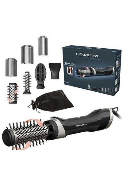 Rowenta Perie rotativă cu aer cald Brush Activ UB9540F0, 1000 W, 2 viteze, Jet de aer rece, Strat ceramic, Argintiu/Negru