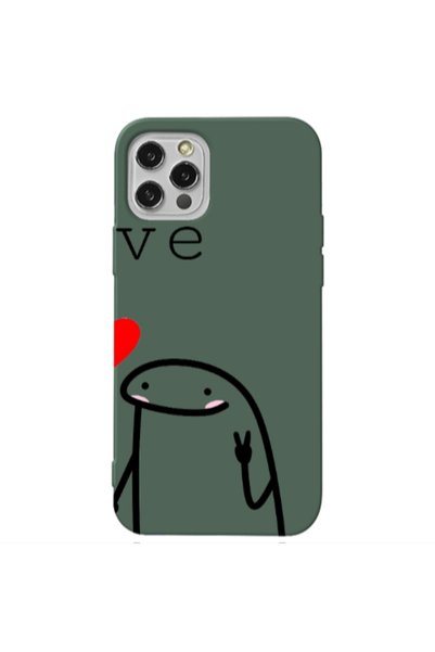 Other Apple iPhone 12 Pro Love 2 Dark Green Colored Silicone TPU Θήκη