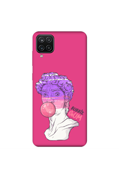 Other Samsung A12 Pin Bubble Fuchsia Colored Silicone TPU Θήκη