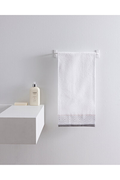 Madame Coco Alouette Cotton Face Towel - White/Grey - 50X70 cm