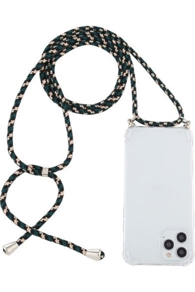 OEM Θήκη Σιλικόνης με Λουράκι Λαιμού για iPhone 12 Pro Max, Σκούρο Πράσινο Μπ...