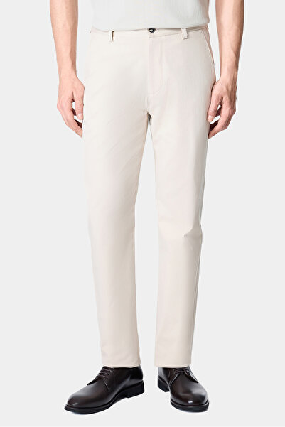 Damat Comfort Fit Bej Düz Kumaş Pantolon