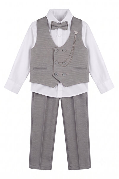 ALYRA Boys' Navy Blue Vest Suit with Bow Tie Wedding Birthday Eid Circumcisio...