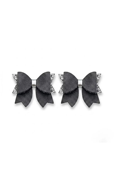 TIGEA Accessories Handmade Shiny Faux Leather Glitter Buckle Set of 2 Bows Da...