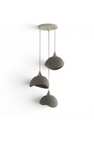 tigea accessories Beton Görünümlü İskandinav Tarzı Salon Oturma Odası 3'lü Av...