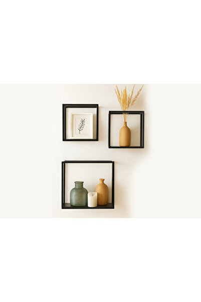 Target Home Ράφια τοίχου σετ 3τεμ. μεταλλικά μαύρο 30x11x30, 25x11x25, 20x11x...
