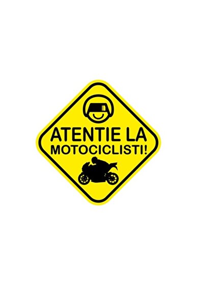 OEM Αυτοκόλλητο  "Προσοχή Μοτοσικλετιστές ", 11 εκ., για επικόλληση σε Αυτοκί...