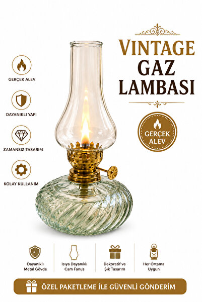 Genel Markalar Dekoratif CAM GAZ LAMBASI Vintage Tasarım Ortam Aydınlatma Ev ...