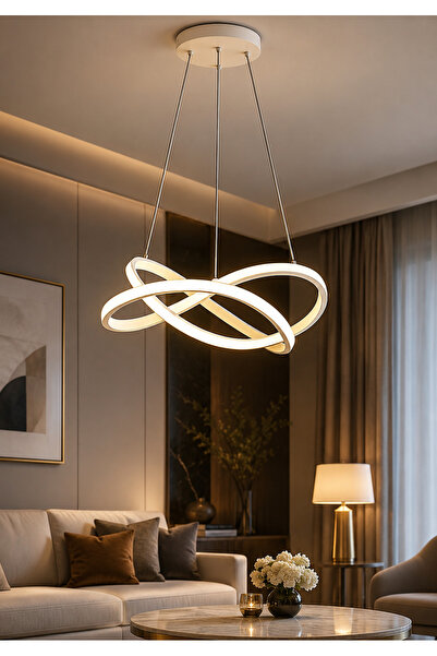 Grecia Modern Chandelier 3 Colors Led Light Embedded Modern Living Decor