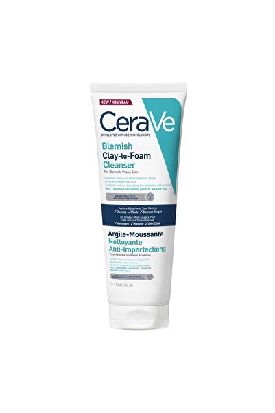 CeraVe Почистващ гел с глина против несъвършенства, превръщащ се в пяна, 118 мл