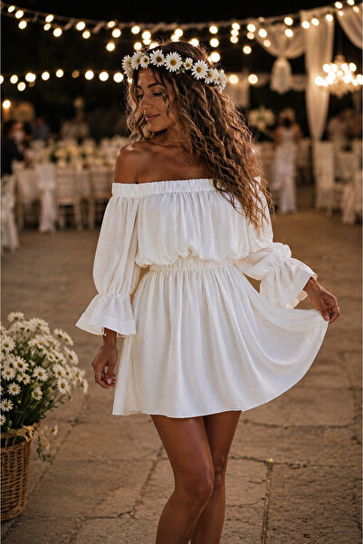 NA ADDESIGN Etoile Bride Ayrobin Off-Shoulder Mini Dress, Outside Shooting Dr...