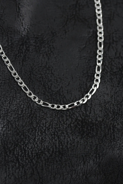 Generic Brand 316L Steel Silver Color Thin Figaro Chain Model Men's Necklace