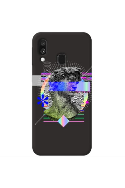 Other Samsung A40 Statue pixels Black Colored Silicone TPU Θήκη