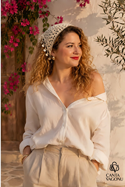 Bohem El Örgüsü Pullu Bandana & Boyun Şalı