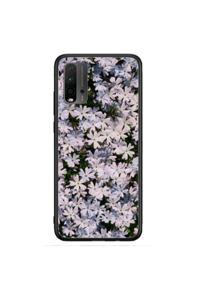 Other Xiaomi Redmi 9T Flowers white Black Glossy Θήκη