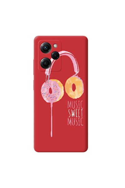 Other Xiaomi Poco X5 Pro Donut earphone Red Colored Silicone TPU Θήκη