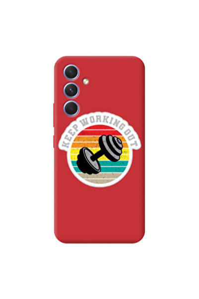Other Samsung A54 Keep working out Red Colored Silicone TPU Θήκη