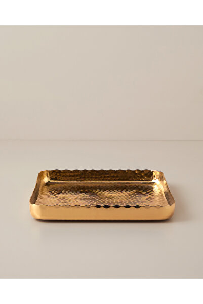 English Home Berta Metal Dekoratif Tepsi 25x25x3 cm Gold