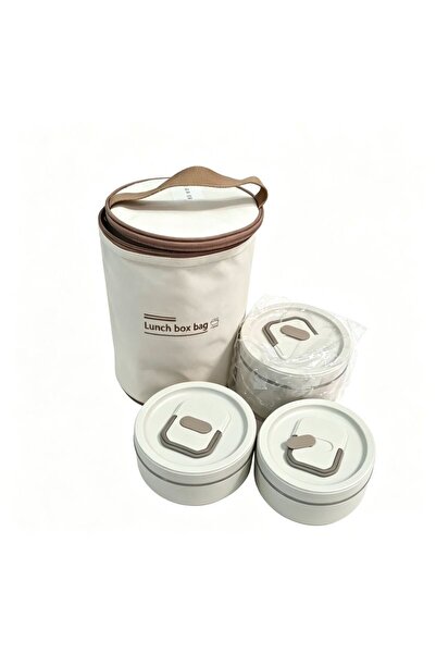 Yallabena 3Pcs Round Thermal Lunch Container Set Leakproof Stackable Food Bow...